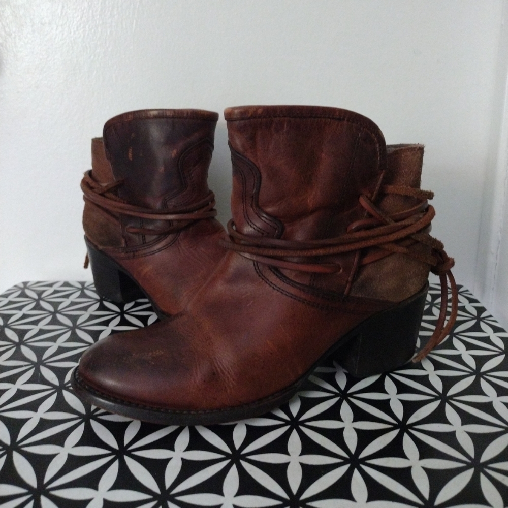 FREEBIRD 'Casey' Brown Leather Ankle Boots